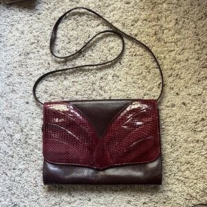 Leather + Snakeskin Purse. Good Condition
